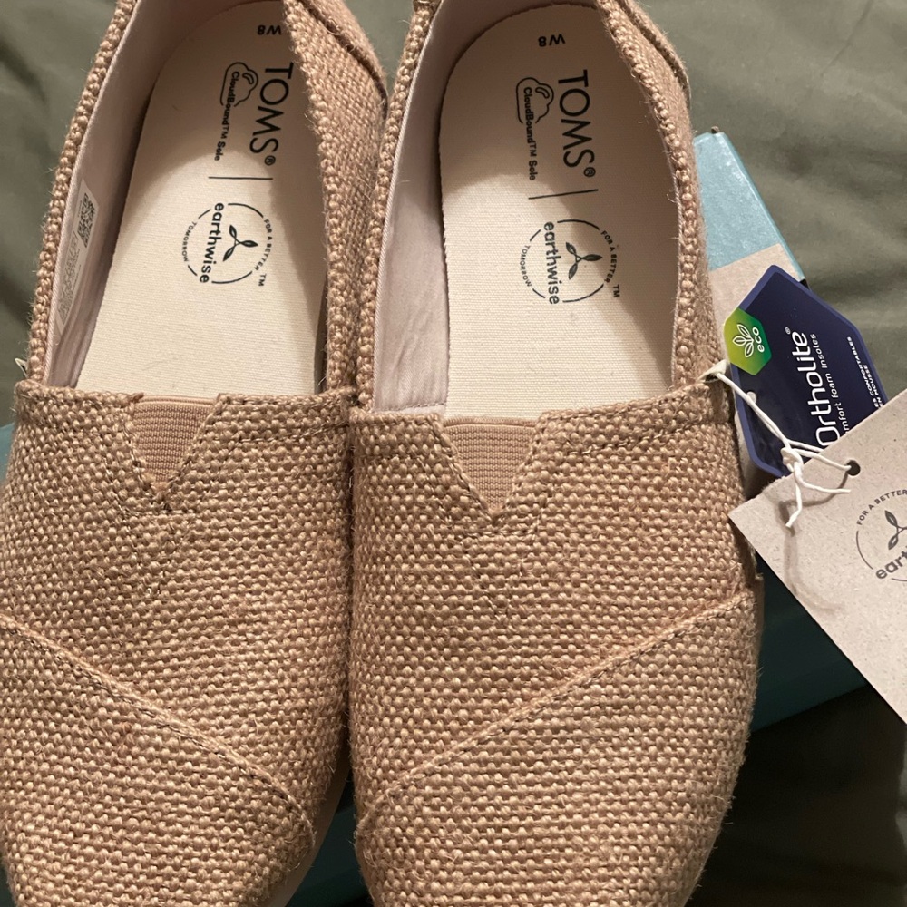 TOMS Beige Slip-On Shoes- Brand New